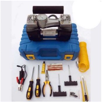 12 Volt Electric Car Tire Air Pump And Compressor Punture With Tool Kit (28 Pcs) - Hardware And Tools - Best Price in Pakistan - HitShop.pk